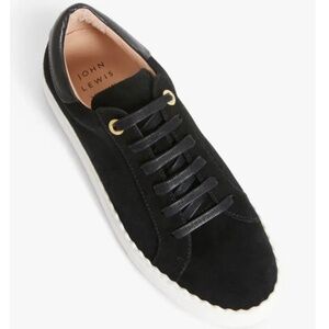 JOHN LEWIS Fiona Scalloped Suede Sneakers Trainers Black SZ 40/US 9